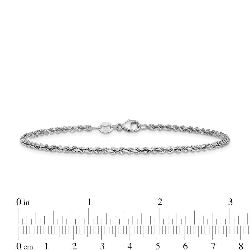 Main Image 3 of 2.2mm Rope Chain Bracelet in Solid Platinum - 8"