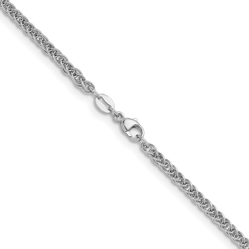 2.5mm Wheat Chain Necklace in Solid Platinum