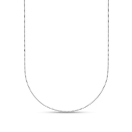 0.7mm Box Chain Necklace in Solid Platinum - 16"
