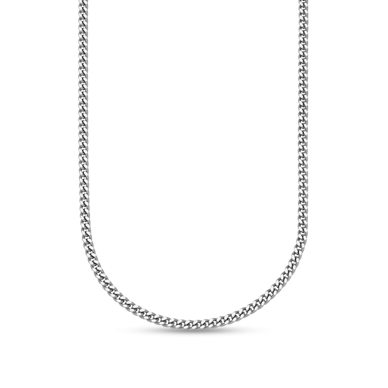 2.5mm Curb Chain Necklace in Solid Platinum