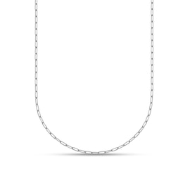 1.4mm Paper Clip Chain Necklace in Solid Platinum - 16"