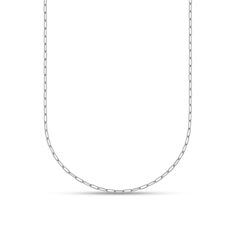 1.4mm Paper Clip Chain Necklace in Solid Platinum - 16"