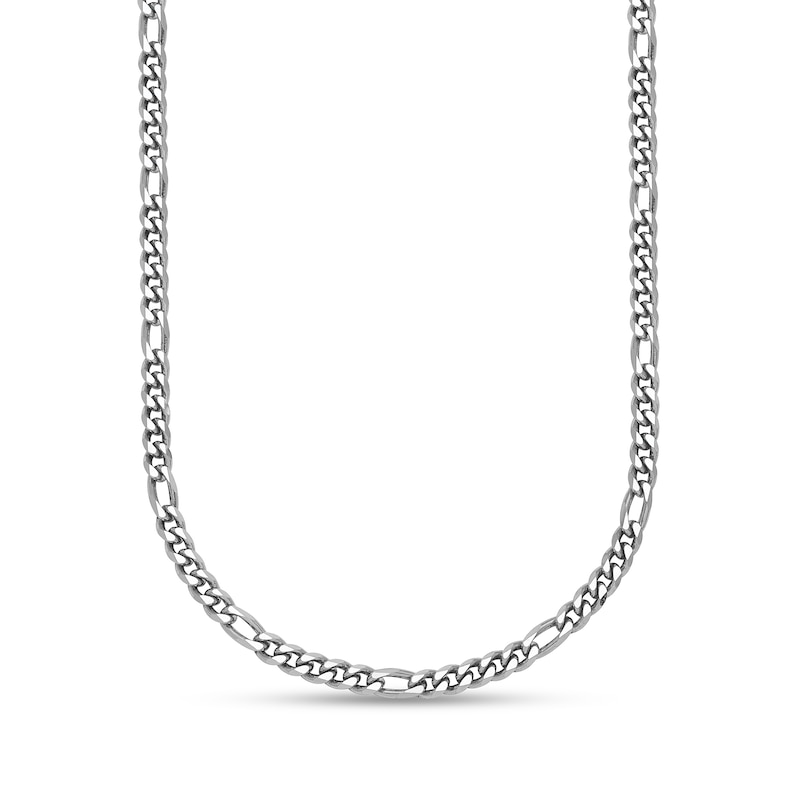 Main Image 1 of 3.2mm Figaro Chain Necklace in Solid Platinum - 24"