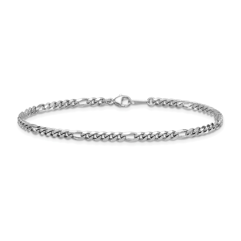 3.2mm Figaro Chain Bracelet in Solid Platinum - 8"