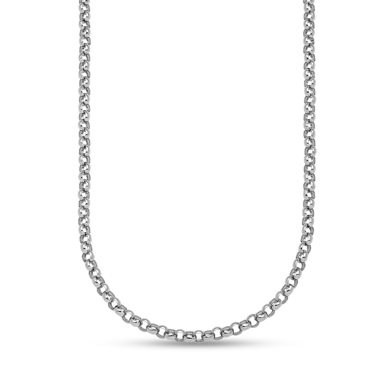 3.4mm Rolo Chain Necklace in Solid Platinum