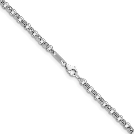 3.4mm Rolo Chain Necklace in Solid Platinum