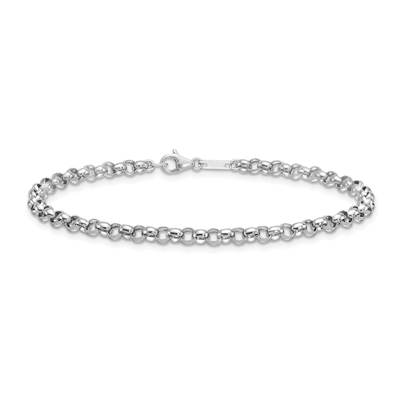 3.4mm Rolo Chain Bracelet in Solid Platinum - 7.5"
