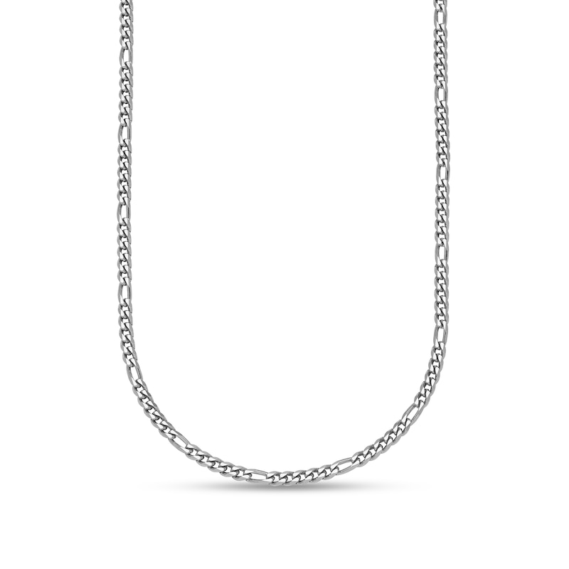 2.5mm Figaro Chain Necklace in Solid Platinum