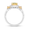 Thumbnail Image 3 of Enchanted Disney Belle Lemon Quartz and 0.18 CT. T.W. Diamond Frame Rose-Sides Ring in Sterling Silver and 10K Gold