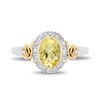 Thumbnail Image 4 of Enchanted Disney Belle Lemon Quartz and 0.18 CT. T.W. Diamond Frame Rose-Sides Ring in Sterling Silver and 10K Gold