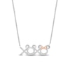 Thumbnail Image 1 of Disney Treasures Mickey & Minnie Mouse 0.115 CT. T.W. Diamond "XOXO" Necklace in Sterling Silver and 10K Rose Gold
