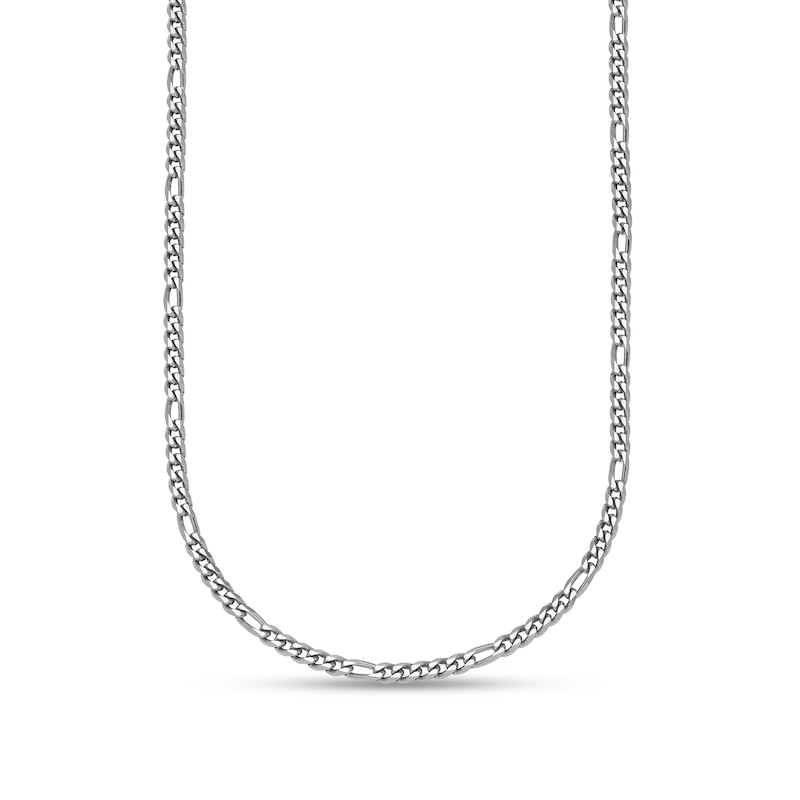 Main Image 1 of 2.5mm Figaro Chain Necklace in Solid Platinum - 24"