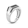 Thumbnail Image 3 of Vera Wang Men 0.37 CT. T.W. Black Diamond Multi-Row Ring in Sterling Silver