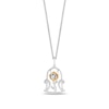 Thumbnail Image 3 of Enchanted Disney Belle 0.115 CT. T.W. Diamond Rose Dome Pendant and Stud Earrings Set in Sterling Silver and 10K Gold