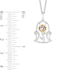 Thumbnail Image 5 of Enchanted Disney Belle 0.115 CT. T.W. Diamond Rose Dome Pendant and Stud Earrings Set in Sterling Silver and 10K Gold