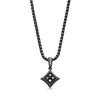 Vera Wang Men 0.29 CT. T.W. Black Diamond Tilted Square Pendant in Sterling Silver with Black Ruthenium - 22”