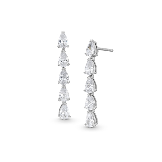 1.50 CT. T.W. Pear-Shaped Certified Lab-Created Diamond Linear Drop Earrings in 14K White Gold (F/SI2)