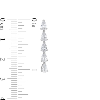 1.50 CT. T.W. Pear-Shaped Certified Lab-Created Diamond Linear Drop Earrings in 14K White Gold (F/SI2)