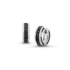 Thumbnail Image 1 of Vera Wang Men 0.29 CT. T.W. Black Diamond Huggie Hoop Earrings in Sterling Silver