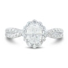 Thumbnail Image 2 of 1.29 CT. T.W. Oval Diamond Flower Frame Twist Shank Engagement Ring in 14K White Gold