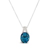 Thumbnail Image 1 of Le Vian® Oval Deep Sea Blue Topaz™ and 0.14 CT. T.W. Nude Diamond™ Split Bail Pendant in 14K Vanilla Gold®