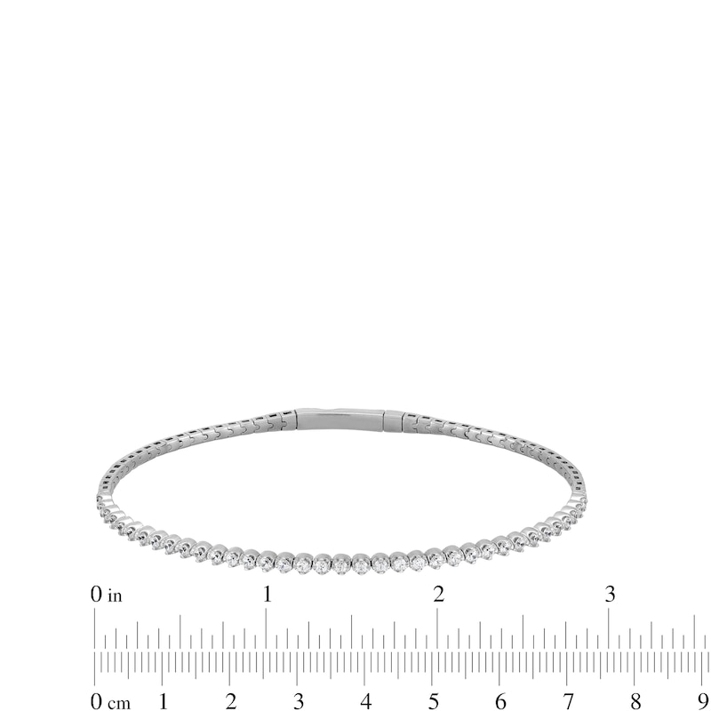 Main Image 3 of 0.50 CT. T.W. Diamond Flexible Bangle in 10K White Gold - 6.75”