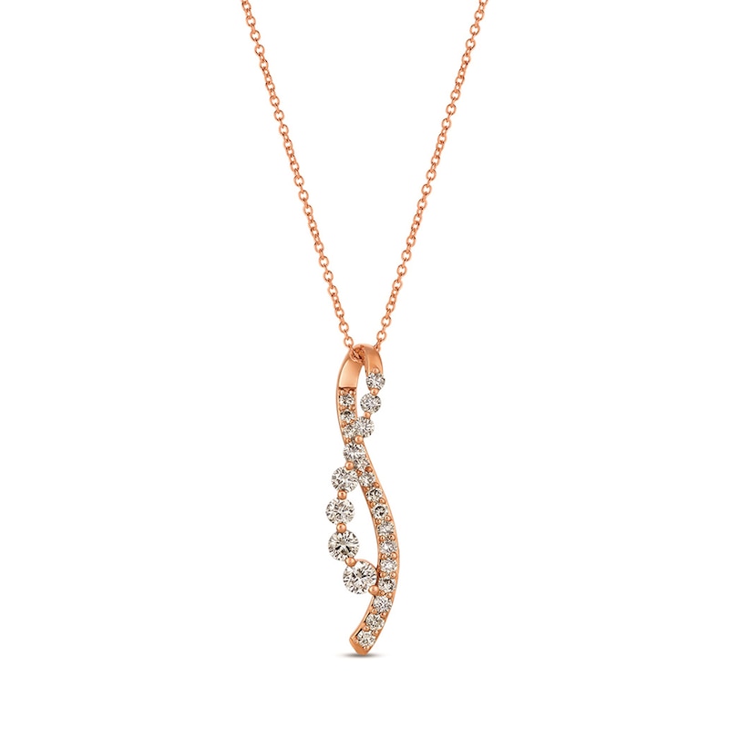 Main Image 1 of Le Vian® 0.87 CT. T.W. Nude Diamond™ Swirl Pendant in 14K Strawberry Gold®