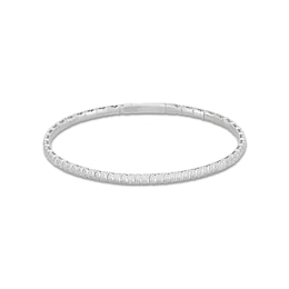 0.70 CT. T.W. Diamond Flexible Bangle in 10K White Gold - 6.75"