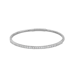 1.00 CT. T.W. Diamond Flexible Bangle in 10K White Gold - 7.25”