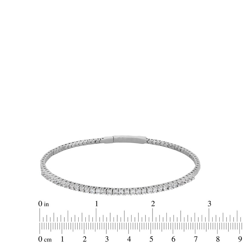 Main Image 3 of 1.00 CT. T.W. Diamond Flexible Bangle in 10K White Gold - 7.25”