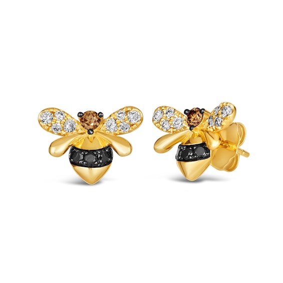 Le Vian® 0.43 CT. T.W. Tri-Colour Diamond Bee Stud Earrings in 14K Honey Gold™