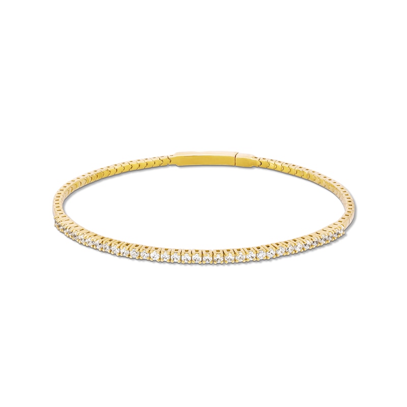1.00 CT. T.W. Diamond Flexible Bangle in 10K Gold - 7.25"