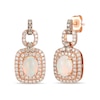 Thumbnail Image 1 of Le Vian® Oval Neopolitan Opal™ and 0.99 CT. T.W. Diamond Double Frame Doorknocker Drop Earrings in 14K Strawberry Gold®