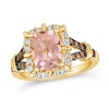 Thumbnail Image 1 of Le Vian® Cushion-Shaped Peach Morganite™ and 0.51 CT. T.W. Diamond Frame Split Shank Ring in 14K Honey Gold™
