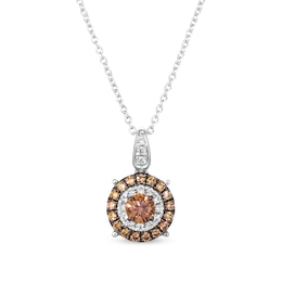 Le Vian® Chocolatier® 0.47 CT. T.W. Chocolate Diamond® and Vanilla Diamond® Double Frame Pendant in 14K Vanilla Gold®