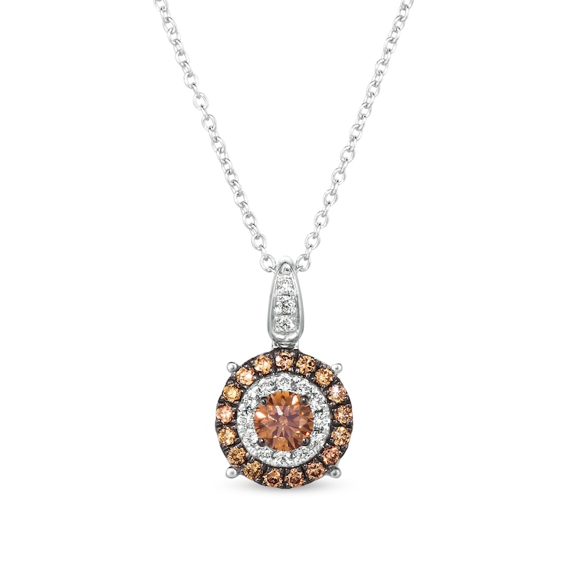 Le Vian® Chocolatier® 0.47 CT. T.W. Chocolate Diamond® and Vanilla Diamond® Double Frame Pendant in 14K Vanilla Gold®