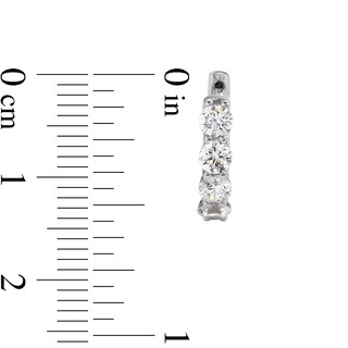 1.00 CT. T.W. Certified Lab-Created Diamond Four Stone Hoop Earrings in 10K White Gold (F/SI2)