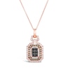 Thumbnail Image 1 of Le Vian® 0.83 CT. T.W. Emerald-Shaped Tri-Colour Multi-Diamond Doorknocker Pendant in 14K Strawberry Gold® - 20”