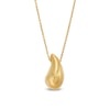 Teardrop Pendant in Sculpted Hollow 14K Gold - 17”