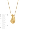 Teardrop Pendant in Sculpted Hollow 14K Gold - 17”