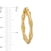 38.0mm Bamboo-Pattern Hoop Earrings in Sculpted Hollow 14K Gold
