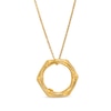 Bamboo Hexagon Pendant in Sculpted Hollow 14K Gold - 17”