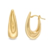 Thumbnail Image 1 of 26.0mm Chunky Oval Hoop Earrings in Sculpted Hollow 14K Gold