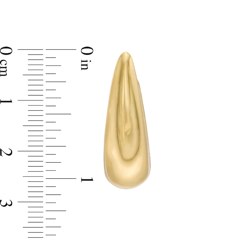 Main Image 2 of 26.0mm Chunky Oval Hoop Earrings in Sculpted Hollow 14K Gold