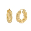 Thumbnail Image 1 of 20.4mm Diamond-Cut Twist Hoop Earrings in Sculpted Hollow 14K Gold