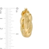 Thumbnail Image 2 of 20.4mm Diamond-Cut Twist Hoop Earrings in Sculpted Hollow 14K Gold