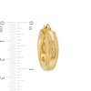 Thumbnail Image 2 of 14.0mm Round Twist Hoop Earrings in Sculpted Hollow 14K Gold