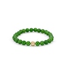 Thumbnail Image 1 of 8.0mm Jade Bead Strand Bracelet with 14K Gold Centre Bead - 7.5"