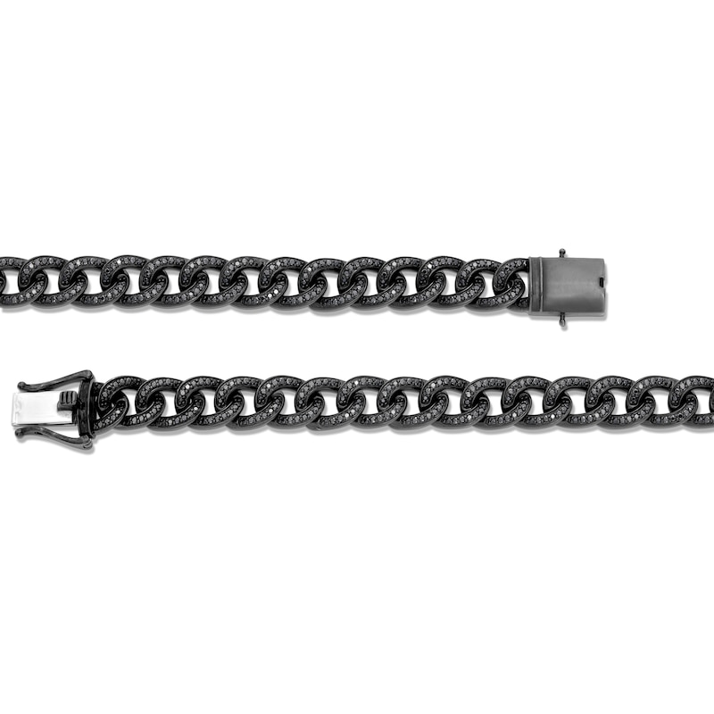 Main Image 3 of Vera Wang Men 4.45 CT. T.W. Black Diamond Curb Chain Necklace in Sterling Silver with Black Ruthenium - 20"