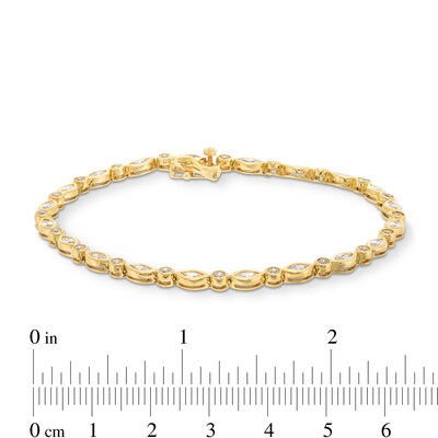 2.00 CT. T.W. Baguette and Round Certified Lab-Created Diamond Alternating Line Bracelet in 14K Gold (F/SI2)